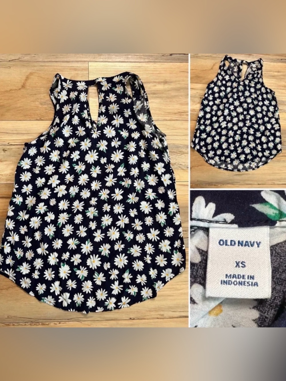 Navy & White Floral Tank - Woman's Size XSmall - Luxe Old Navy
